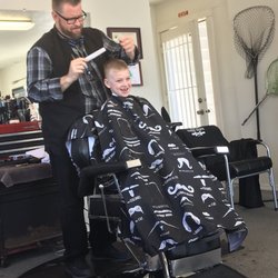 Bowtie Barber Shoppe - Son loving his new barber