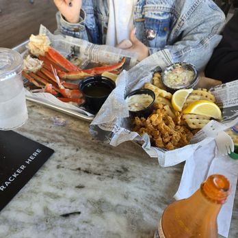 Grouper Shack - Crab legs and Fried clam strips basket - Seafood Near Me - St. Augustine, Florida