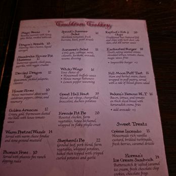 Wizards & Wands - Appetizers (left) and Main Course (middle) and dessert (bottom right) - Beer Bar Near Me - San Francisco, California