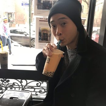 Tea and Milk - The husband with his Genmai Roasted Brown Rice Rooibos - Bubble Tea Near Me - Astoria, New York