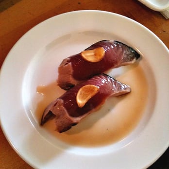 Kuru Kuru Sushi - Bonito sushi with a slice of fried garlic! Awesome taste and very original! - Sushi Bars Near Me - Burbank, California Kuru Kuru Sushi - Bonito sushi with a slice of fried garlic! Awesome taste and very original! - Sushi Bars Near Me - Burbank, California