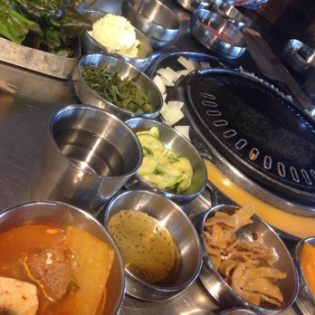 Daebak Korean BBQ - Part of the banchan spread - about half. - Korean Near Me - Chicago, Illinois Daebak Korean BBQ - Part of the banchan spread - about half. - Korean Near Me - Chicago, Illinois
