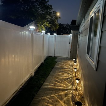 Fence Connection - New fence with post lights - Fences & Gates Near Me - Elgin, Illinois