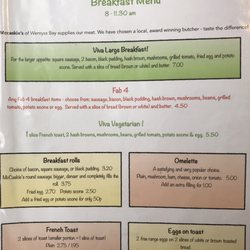 Green Shutters Bistro - Breakfast menu