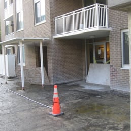 The outside of the social room. Which they do not show to prospective tenants.