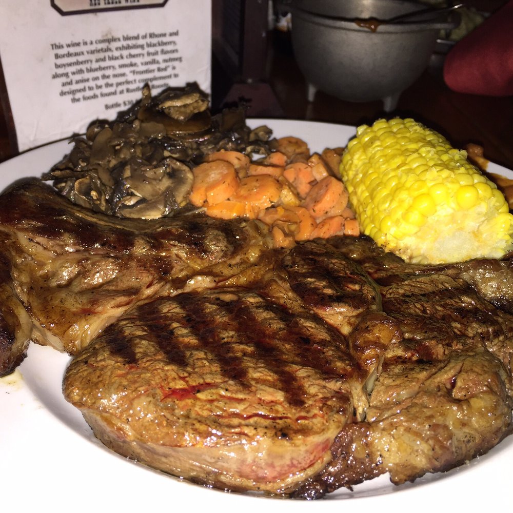 Rustler's Rooste - Ribeye medium rare!!! corn, carrots and mushrooms!!! Ready to enjoy dinner - Steakhouses Near Me - Phoenix, Arizona Rustler's Rooste - Ribeye medium rare!!! corn, carrots and mushrooms!!! Ready to enjoy dinner - Steakhouses Near Me - Phoenix, Arizona