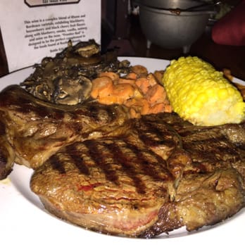Rustler's Rooste - Ribeye medium rare!!! corn, carrots and mushrooms!!! Ready to enjoy dinner - Steakhouses Near Me - Phoenix, Arizona Rustler's Rooste - Ribeye medium rare!!! corn, carrots and mushrooms!!! Ready to enjoy dinner - Steakhouses Near Me - Phoenix, Arizona