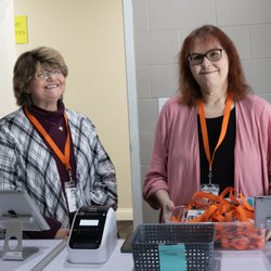 Today Church - Ladies at kids check in at church
