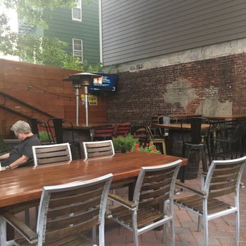 The Hutton - Last outdoor shot (they have another section with huge wooden booths)! - New American Near Me - Jersey City, New Jersey