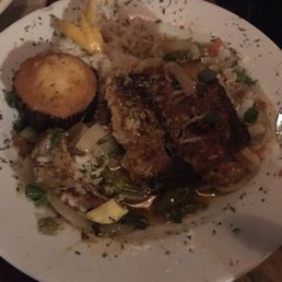 Mahi mahi- fish is great but soaked in oil. Mahi mahi- fish is great but soaked in oil.
