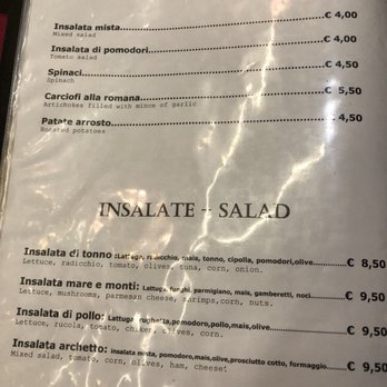L'Archetto di Cavour - Menu as of April 2018 - Italian Near Me - Rome, RM