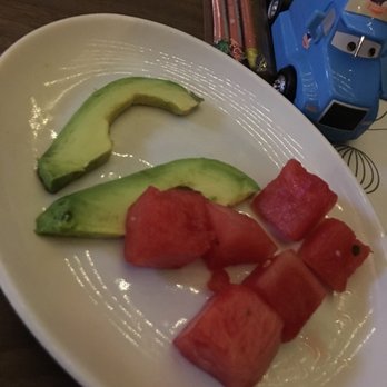 Eureka! - Complimentary fruits for Gavin. Avocado is mine =P - American Near Me - Cupertino, California Eureka! - Complimentary fruits for Gavin. Avocado is mine =P - American Near Me - Cupertino, California