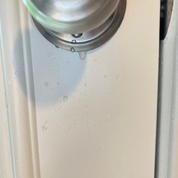 Window Nation Indianapolis - Crazy as it seems this is the water running down the door through door knob. - Windows Installation Near Me - Indianapolis, Indiana