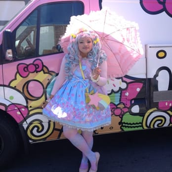 Hello Kitty Cafe Truck - Standing on the side of the truck! - Coffee & Tea Near Me - Oak Brook, Illinois Hello Kitty Cafe Truck - Standing on the side of the truck! - Coffee & Tea Near Me - Oak Brook, Illinois