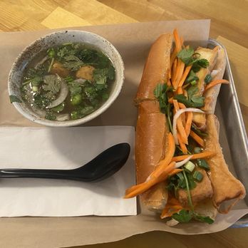 Lela's Bistro - Tofu Banh Mi Combo - Fried Tofu (v) with veggie soup - Vietnamese Near Me - Portland, Oregon Lela's Bistro - Tofu Banh Mi Combo - Fried Tofu (v) with veggie soup - Vietnamese Near Me - Portland, Oregon