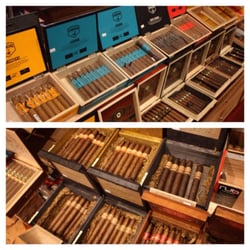 Fat Stogies Cigar Lounge - A few of the cigars in the new humidor!