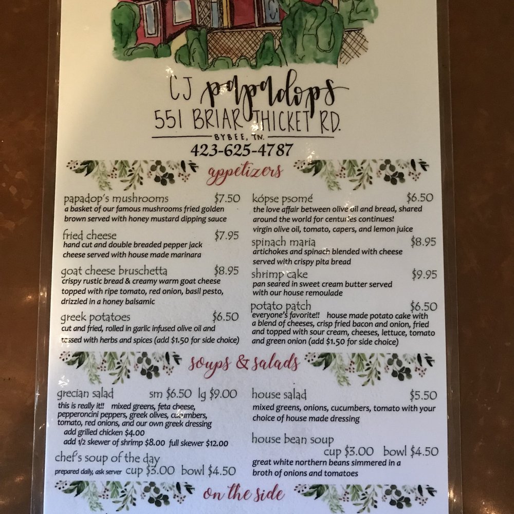 Cj Papadops - Menu as of 6/9/23 - Greek Near Me - Bybee, Tennessee Cj Papadops - Menu as of 6/9/23 - Greek Near Me - Bybee, Tennessee
