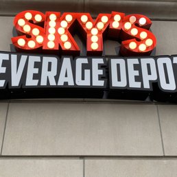 ws the sign for sky's beverage depot