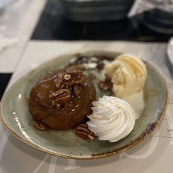 The Upstate Tavern - Upside down warm bourbon pecan financier cake
