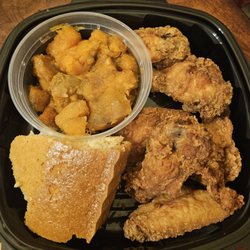 Gigi's Music Cafe - Fried chicken wings, yams and cornbread