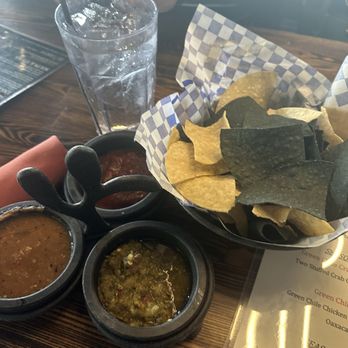 La Ristra New Mexican Kitchen - Chips and a Trio of Salsa's - Mexican Near Me - Chandler, Arizona La Ristra New Mexican Kitchen - Chips and a Trio of Salsa's - Mexican Near Me - Chandler, Arizona