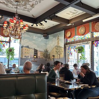 Tryzub Ukrainian Kitchen - The corner mural of Lviv's town center. Utterly in love with this place. - Ukrainian Near Me - Chicago, Illinois