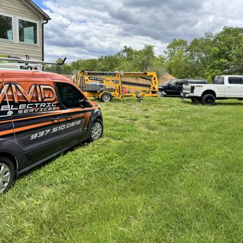 Vivid Electric - Second story, exterior lighting, project with boom lift in Beavercreek, Ohio - Electricians Near Me - Washington Township, Ohio Vivid Electric - Second story, exterior lighting, project with boom lift in Beavercreek, Ohio - Electricians Near Me - Washington Township, Ohio