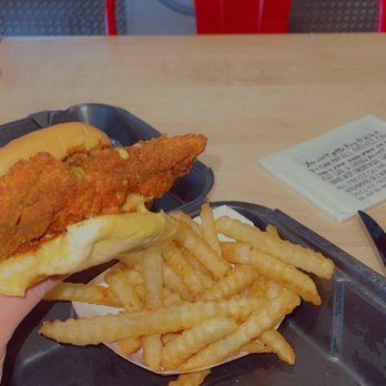 Dave's Hot Chicken - Slider with cheese and fries - Chicken Shop Near Me - Plano, Texas Dave's Hot Chicken - Slider with cheese and fries - Chicken Shop Near Me - Plano, Texas
