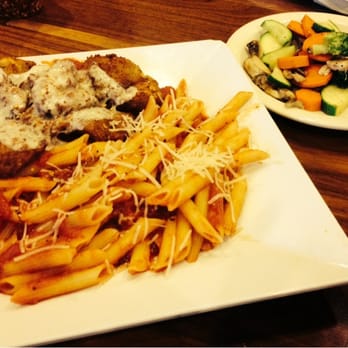 Presto Pasta - Shrimp parmigiana with side of veggies. - Italian Near Me - Camarillo, California