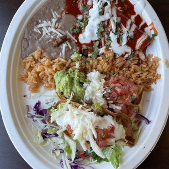El Cantaro - Combo: Enchilada (red sauce), Crispy Potato Taco, Chickin ' Taco - Mexican Near Me - Monterey, California El Cantaro - Combo: Enchilada (red sauce), Crispy Potato Taco, Chickin ' Taco - Mexican Near Me - Monterey, California