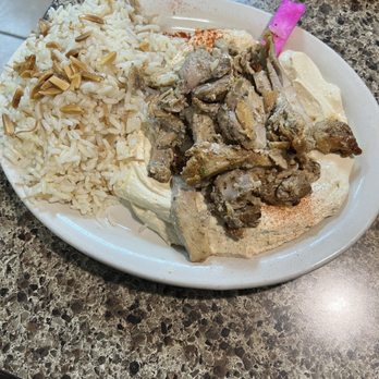 Beirut Restaurant - Hummus with  Chicken Shawarma & Rice - Middle Eastern Near Me - Romulus, Michigan