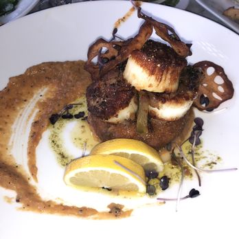 Carruthers - Scallops with great mushroom polenta. - New American Near Me - Astoria, Oregon Carruthers - Scallops with great mushroom polenta. - New American Near Me - Astoria, Oregon