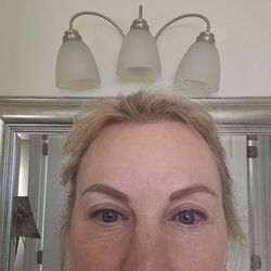 Make-up Alternatives - Permanent brow and top lid eyeliner the day after application