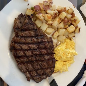 Wildberries - Rib eye steak, eggs and diced red potatoes (with toast- not pictured) - Breakfast & Brunch Near Me - Mesa, Arizona Wildberries - Rib eye steak, eggs and diced red potatoes (with toast- not pictured) - Breakfast & Brunch Near Me - Mesa, Arizona