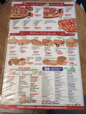 Menu photo 3 Popular Pizza Nepean, ON