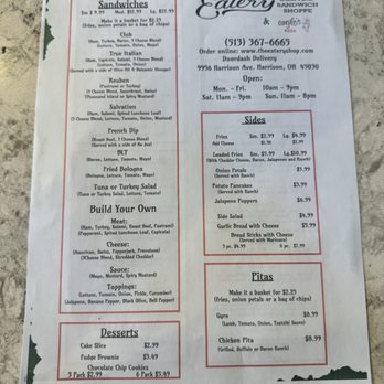 The Eatery Deli & Sandwich Shopp - Menu - Sandwiches Near Me - Harrison, Ohio The Eatery Deli & Sandwich Shopp - Menu - Sandwiches Near Me - Harrison, Ohio