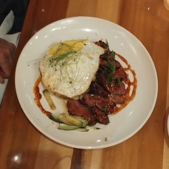 Fete - Kal bi ...almost like loco moco style with fried rice underneath the egg p: - New American Near Me - Honolulu, Hawaii