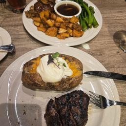Filet and chopped steak.