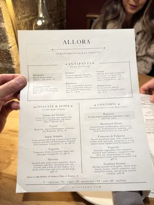 Menu photo 8 Allora Portland, OR