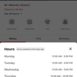 10.2022 Hours of Operation