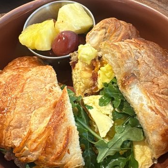 The Coffee Class - Egg And Bacon Croissant Fruit Was Delicious! - Coffee & Tea Near Me - Las Vegas, Nevada