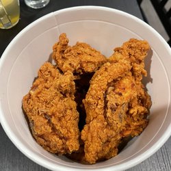 Halal Fried Chicken - A bucket of fried chicken