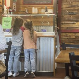 My daughters picking out their ice cream