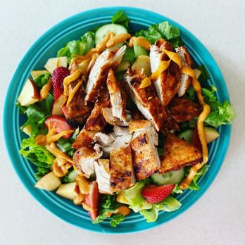 Tropical Venue - a plate of salad with chicken and fruit - Fast Food Near Me - Toronto, Ontario Tropical Venue - a plate of salad with chicken and fruit - Fast Food Near Me - Toronto, Ontario