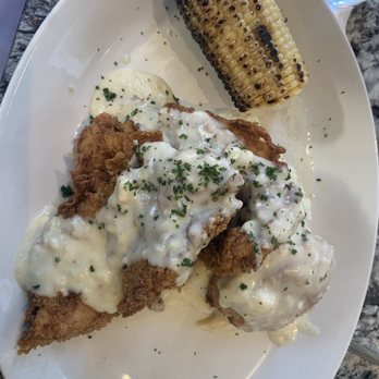 Nick's On 2nd - Buttermilk fried chicken with a biscuit mashed potatoes, corn on the Cobb. - New American Near Me - Long Beach, California Nick's On 2nd - Buttermilk fried chicken with a biscuit mashed potatoes, corn on the Cobb. - New American Near Me - Long Beach, California
