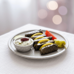 Parthenon Restaurant  - Dolmathakia (vegetarian stuffed grape leaves with rice , herbs and olive oil ).
