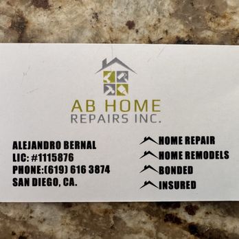 AB Home Repairs - General Contractors Near Me - Chula Vista, California AB Home Repairs - General Contractors Near Me - Chula Vista, California