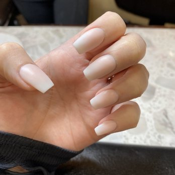 Glamour Nail Spa - Pink (173) and white ombré before top coat! - Nail Salons Near Me - Renton, Washington