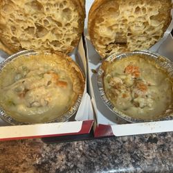 KFC - 2 pot pies that we got according to the restaurant they are made the same, well these were not but both were piss poor