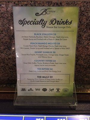 Menu photo 2 Breeze Bar Las Vegas, NV